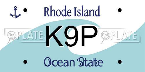 K9P Rhode Island License Plate