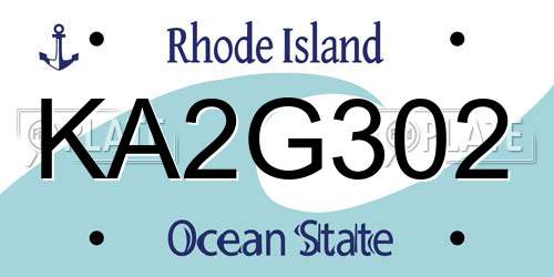 KA2G302 Rhode Island License Plate