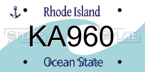 KA960 Rhode Island License Plate
