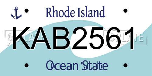 KAB2561 Rhode Island License Plate