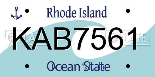 KAB7561 Rhode Island License Plate