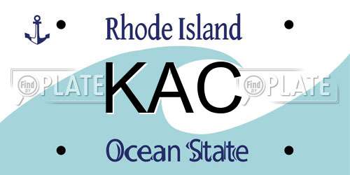 KAC Rhode Island License Plate