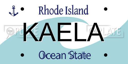 KAELA Rhode Island License Plate