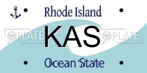 KAS Rhode Island License Plate