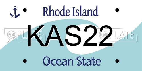 KAS22 Rhode Island License Plate