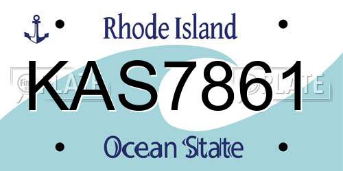 KAS7861 Rhode Island License Plate
