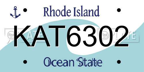 KAT6302 Rhode Island License Plate