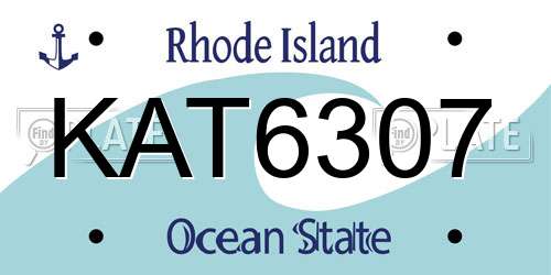 KAT6307 Rhode Island License Plate
