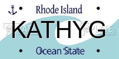KATHYG Rhode Island License Plate