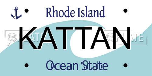KATTAN Rhode Island License Plate