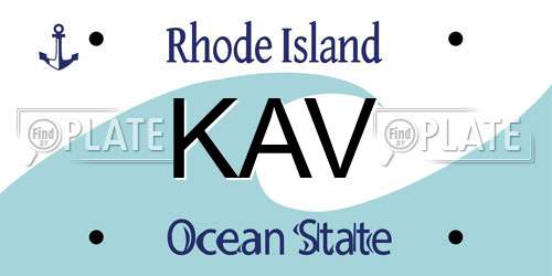 KAV Rhode Island License Plate