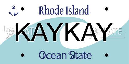 KAYKAY Rhode Island License Plate