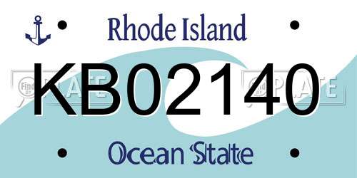 KB02140 Rhode Island License Plate