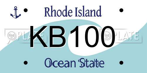 KB100 Rhode Island License Plate