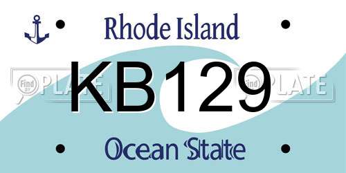 KB129 Rhode Island License Plate