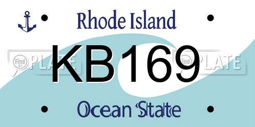 KB169 Rhode Island License Plate