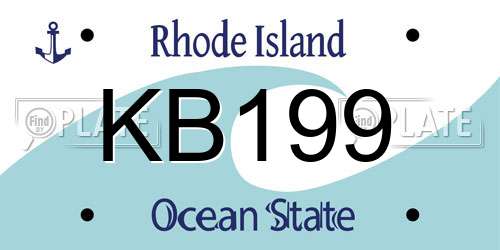 KB199 Rhode Island License Plate