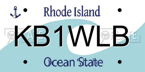 KB1WLB Rhode Island License Plate