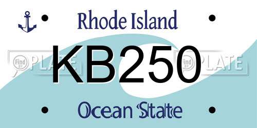 KB250 Rhode Island License Plate