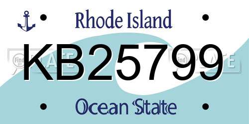 KB25799 Rhode Island License Plate