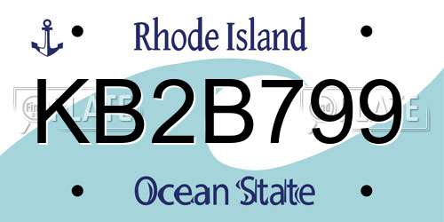 KB2B799 Rhode Island License Plate