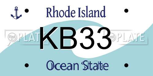 KB33 Rhode Island License Plate