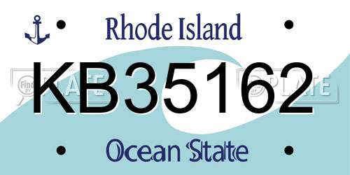 KB35162 Rhode Island License Plate