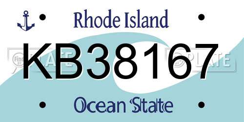 KB38167 Rhode Island License Plate