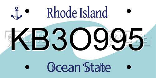 KB3O995 Rhode Island License Plate