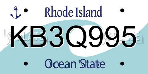 KB3Q995 Rhode Island License Plate