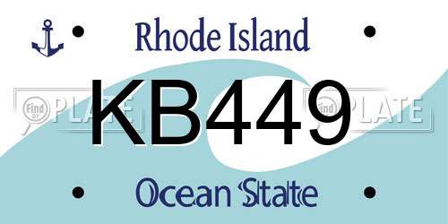 KB449 Rhode Island License Plate
