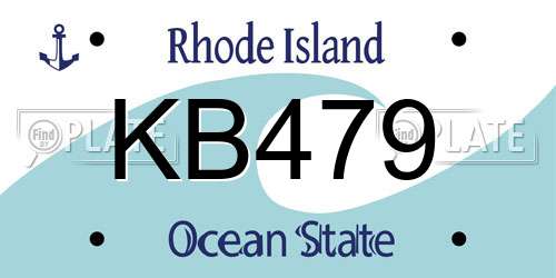 KB479 Rhode Island License Plate