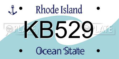 KB529 Rhode Island License Plate