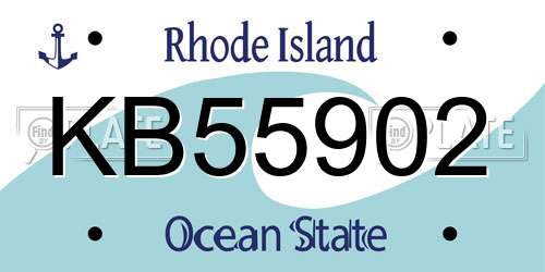 KB55902 Rhode Island License Plate
