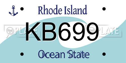 KB699 Rhode Island License Plate