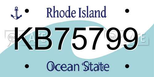 KB75799 Rhode Island License Plate