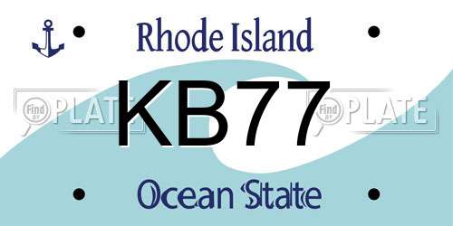 KB77 Rhode Island License Plate