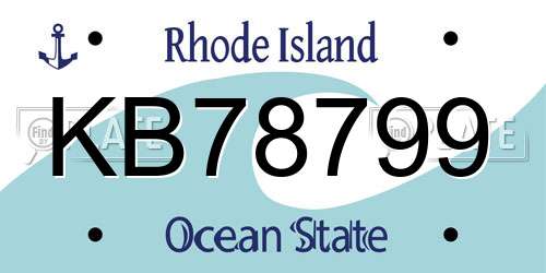 KB78799 Rhode Island License Plate