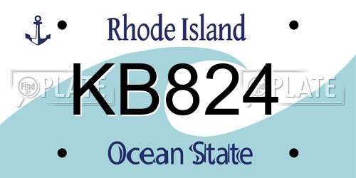 KB824 Rhode Island License Plate