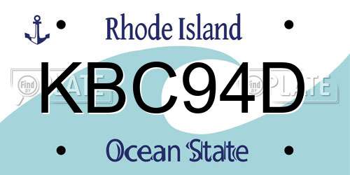 KBC94D Rhode Island License Plate
