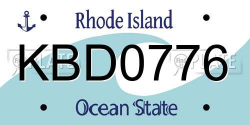 KBD0776 Rhode Island License Plate