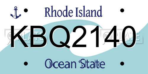KBQ2140 Rhode Island License Plate
