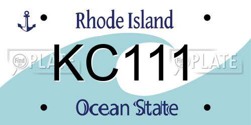 KC111 Rhode Island License Plate
