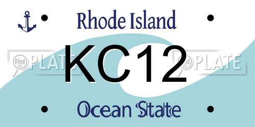 KC12 Rhode Island License Plate