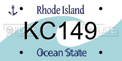 KC149 Rhode Island License Plate