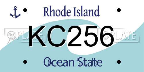 KC256 Rhode Island License Plate