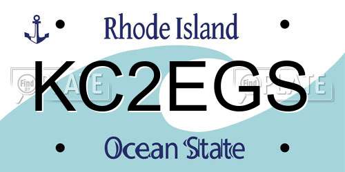 KC2EGS Rhode Island License Plate
