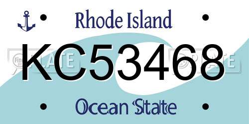 KC53468 Rhode Island License Plate