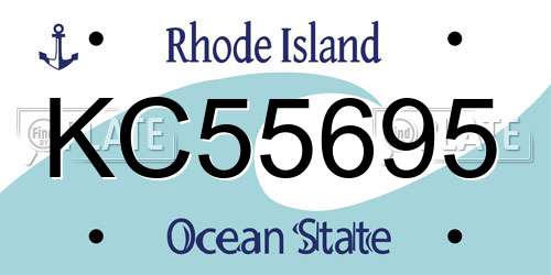KC55695 Rhode Island License Plate