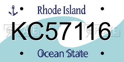 KC57116 Rhode Island License Plate